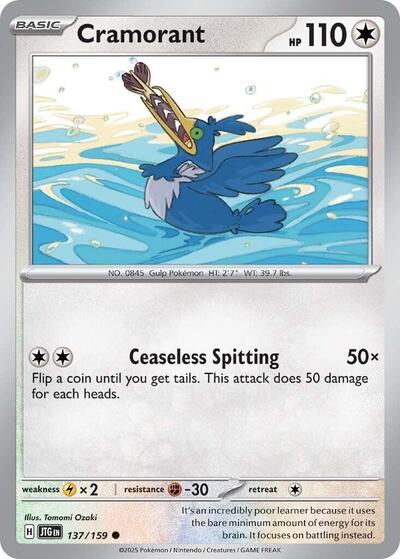 2025 Pokemon: SV09: Journey Together (JTG) - Cramorant (#137/159, Common) (, Near Mint)
