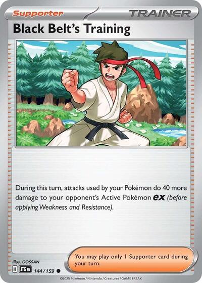 2025 Pokemon: SV09: Journey Together (JTG) - Black Belts Training 144 159 (#144/159, Common) (, Near Mint)