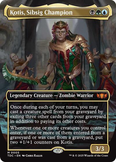 2025 Magic: The Gathering: Commander: Tarkir: Dragonstorm (TDC) - Kotis Sibsig Champion Borderless (#5, Mythic Rare) (Foil, Near Mint)