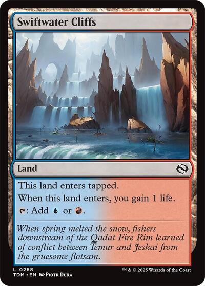 2025 Magic: The Gathering: Tarkir: Dragonstorm (TDM) - Swiftwater Cliffs (#268, Land) (, Near Mint)