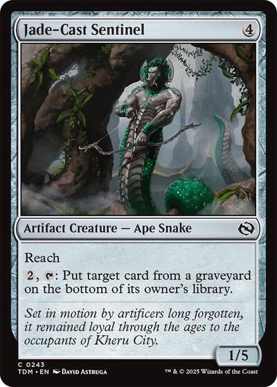 2025 Magic: The Gathering: Tarkir: Dragonstorm (TDM) - Jade Cast Sentinel (#243, Common) (, Near Mint)