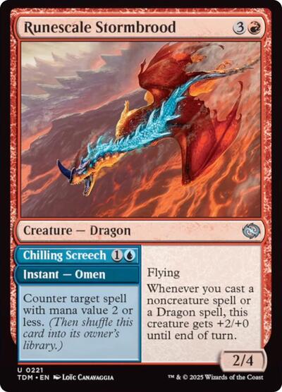 2025 Magic: The Gathering: Tarkir: Dragonstorm (TDM) - Runescale Stormbrood (#221, Uncommon) (, Near Mint)
