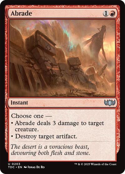 2025 Magic: The Gathering: Commander: Tarkir: Dragonstorm (TDC) - Abrade (#203, Uncommon) (, Near Mint)