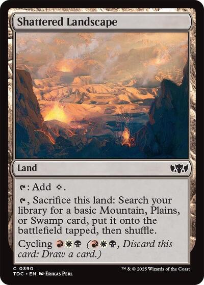 2025 Magic: The Gathering: Commander: Tarkir: Dragonstorm (TDC) - Shattered Landscape (#390, Common) (, Near Mint)