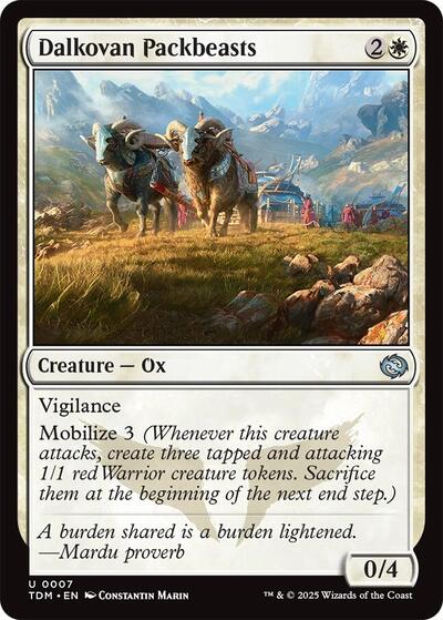 2025 Magic: The Gathering: Tarkir: Dragonstorm (TDM) - Dalkovan Packbeasts (#7, Uncommon)