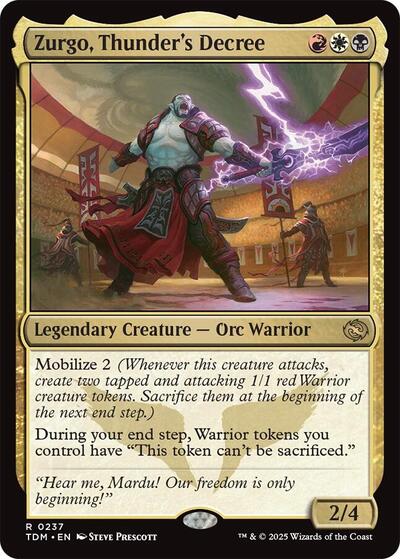 2025 Magic: The Gathering: Tarkir: Dragonstorm (TDM) - Zurgo Thunders Decree (#237, Rare) (, Near Mint)