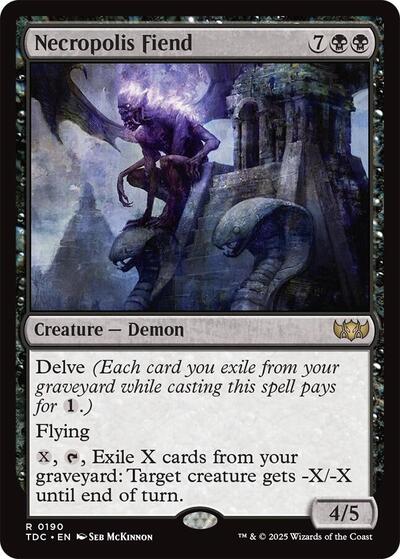 2025 Magic: The Gathering: Commander: Tarkir: Dragonstorm (TDC) - Necropolis Fiend (#190, Rare) (, Near Mint)