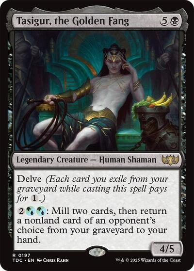 2025 Magic: The Gathering: Commander: Tarkir: Dragonstorm (TDC) - Tasigur the Golden Fang (#197, Rare) (, Near Mint)