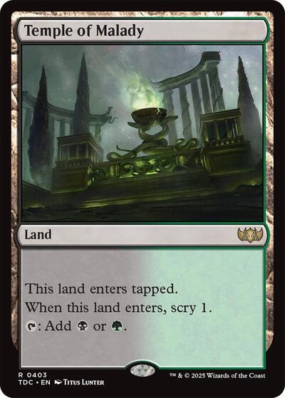 2025 Magic: The Gathering: Commander: Tarkir: Dragonstorm (TDC) - Temple of Malady (#403, Rare) (, Near Mint)