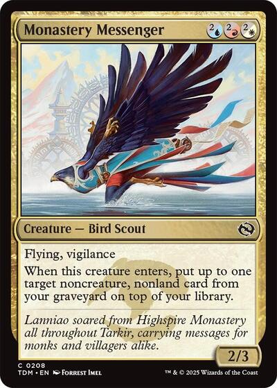 2025 Magic: The Gathering: Tarkir: Dragonstorm (TDM) - Monastery Messenger (#208, Common) (, Near Mint)