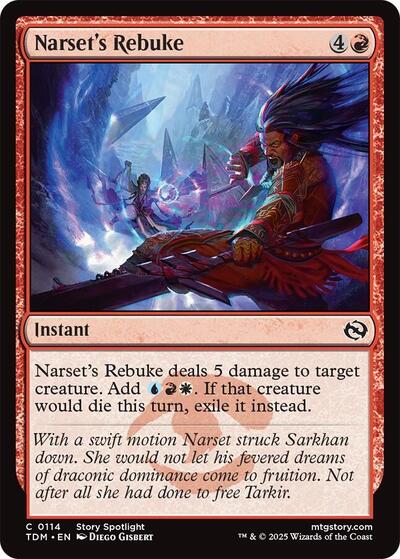 2025 Magic: The Gathering: Tarkir: Dragonstorm (TDM) - Narsets Rebuke (#114, Common) (, Near Mint)