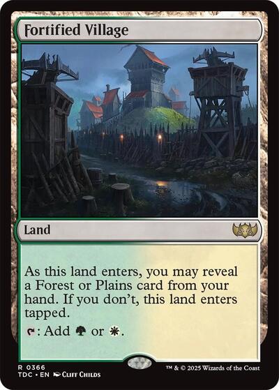 2025 Magic: The Gathering: Commander: Tarkir: Dragonstorm (TDC) - Fortified Village (#366, Rare) (, Near Mint)