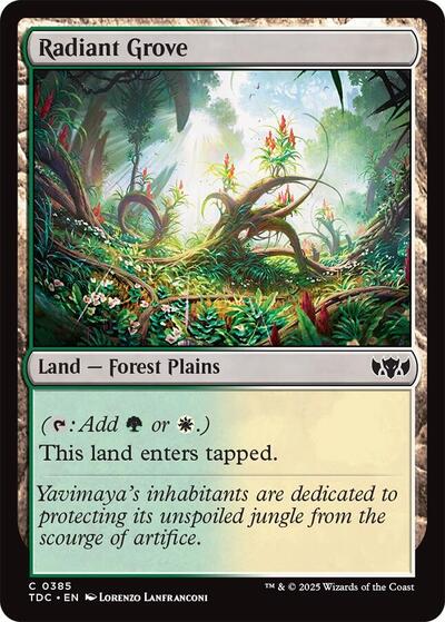 2025 Magic: The Gathering: Commander: Tarkir: Dragonstorm (TDC) - Radiant Grove (#385, Common) (, Near Mint)