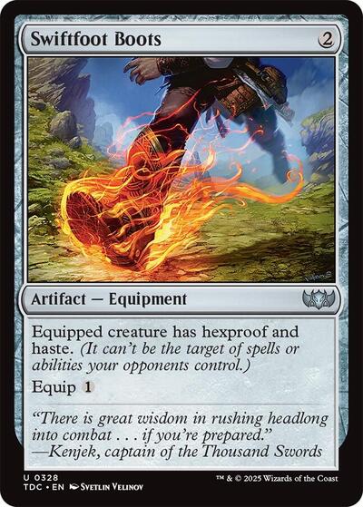 2025 Magic: The Gathering: Commander: Tarkir: Dragonstorm (TDC) - Swiftfoot Boots (#328, Uncommon) (, Near Mint)