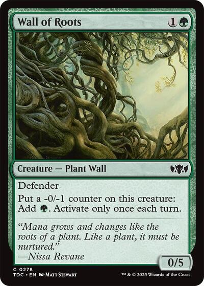 2025 Magic: The Gathering: Commander: Tarkir: Dragonstorm (TDC) - Wall of Roots (#278, Common) (, Near Mint)