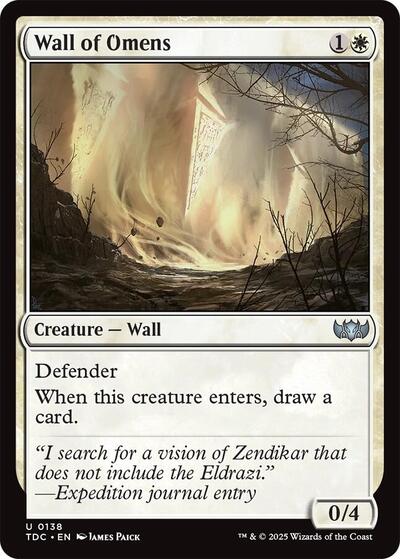 2025 Magic: The Gathering: Commander: Tarkir: Dragonstorm (TDC) - Wall of Omens (#138, Uncommon) (, Near Mint)
