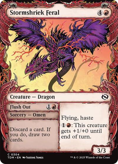 2025 Magic: The Gathering: Tarkir: Dragonstorm (TDM) - Stormshriek Feral Showcase (#304, Common) (, Near Mint)