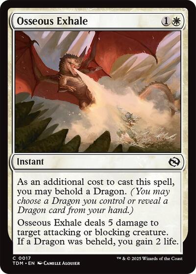2025 Magic: The Gathering: Tarkir: Dragonstorm (TDM) - Osseous Exhale (#17, Common) (, Near Mint)