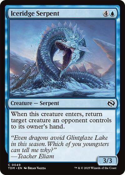 2025 Magic: The Gathering: Tarkir: Dragonstorm (TDM) - Iceridge Serpent (#49, Common)