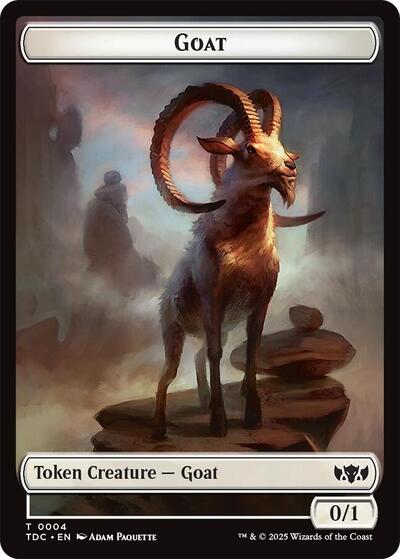 2025 Magic: The Gathering: Commander: Tarkir: Dragonstorm (TDC) - Goat Timeless Witness Double Sided Token (#4 // 11, T) (, Near Mint)