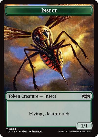 2025 Magic: The Gathering: Commander: Tarkir: Dragonstorm (TDC) - Insect 0023 Wall Double Sided Token (#23 // 7, T) (, Near Mint)