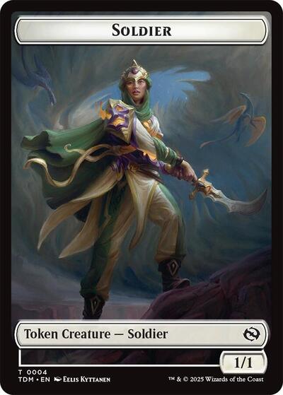 2025 Magic: The Gathering: Tarkir: Dragonstorm (TDM) - Soldier 0004 Soldier 0005 Double Sided Token (#4 // 5, T) (, Near Mint)