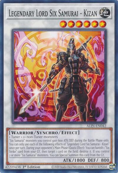 2025 YuGiOh: Alliance Insight (ALIN) - Legendary Lord Six Samurai Kizan (#ALIN-EN042, Common) (1st Edition, Near Mint)