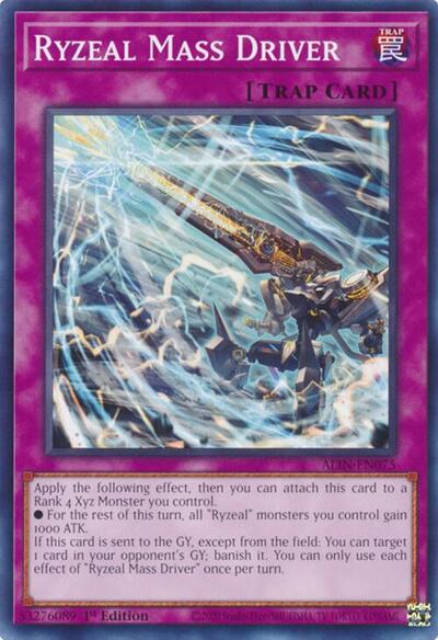 2025 YuGiOh: Alliance Insight (ALIN) - Ryzeal Mass Driver (#ALIN-EN075, Common) (1st Edition, Lightly Played)