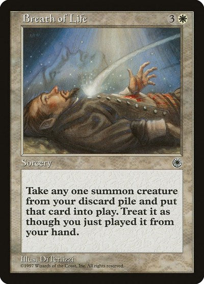 1997 Magic: The Gathering: Portal (POR) - Breath of Life (#10, Common) (, Near Mint)