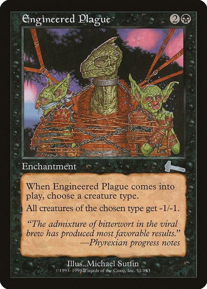 1999 Magic: The Gathering: Urza's Legacy (ULG) - Engineered Plague (#51, Uncommon) (, Near Mint)