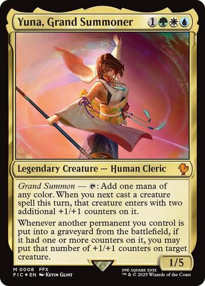 2025 Magic: The Gathering: Commander: FINAL FANTASY (FIC) - Yuna Grand Summoner (#8, Mythic Rare) (Foil, Near Mint)