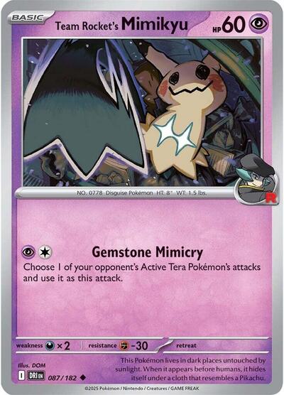 2025 Pokemon: SV10: Destined Rivals (DRI) - Team Rockets Mimikyu (#087/182, Uncommon) (, Near Mint)