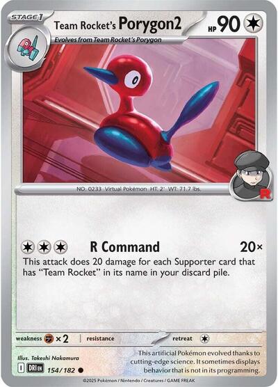 2025 Pokemon: SV10: Destined Rivals (DRI) - Team Rockets Porygon2 (#154/182, Common) (, Near Mint)