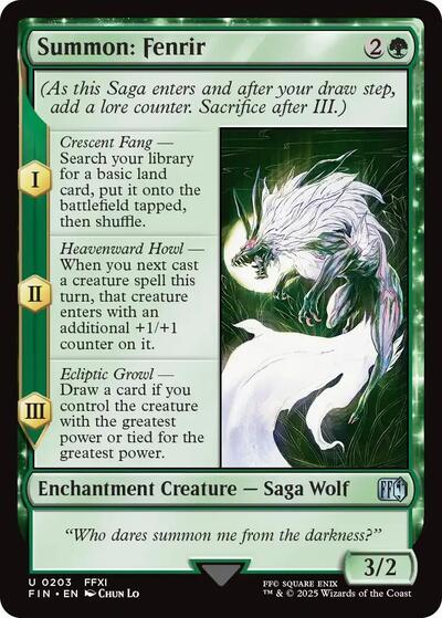 2025 Magic: The Gathering: FINAL FANTASY (FIN) - Summon Fenrir (#203, Uncommon) (, Near Mint)