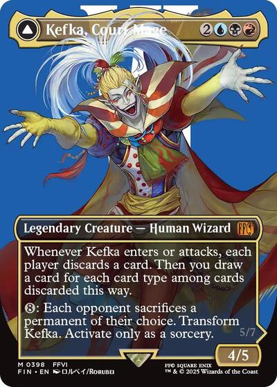 2025 Magic: The Gathering: FINAL FANTASY (FIN) - Kefka Court Mage 0398 Borderless (#398, Mythic Rare) (, Near Mint)