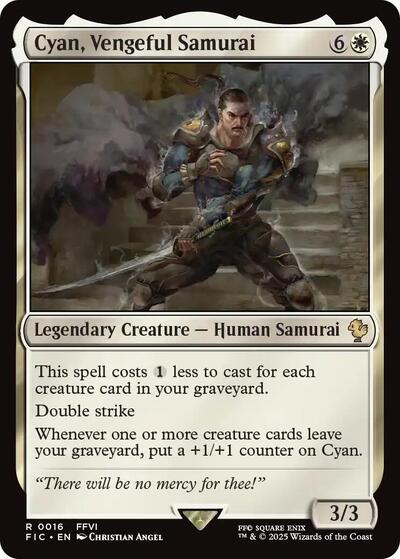2025 Magic: The Gathering: Commander: FINAL FANTASY (FIC) - Cyan Vengeful Samurai (#16, Rare) (, Near Mint)
