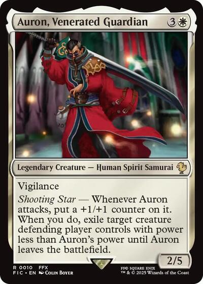 2025 Magic: The Gathering: Commander: FINAL FANTASY (FIC) - Auron Venerated Guardian (#10, Rare) (, Near Mint)