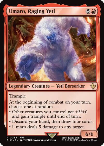 2025 Magic: The Gathering: Commander: FINAL FANTASY (FIC) - Umaro Raging Yeti (#63, Rare) (, Near Mint)