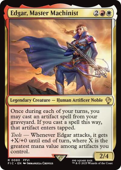 2025 Magic: The Gathering: Commander: FINAL FANTASY (FIC) - Edgar Master Machinist (#80, Rare) (, Near Mint)