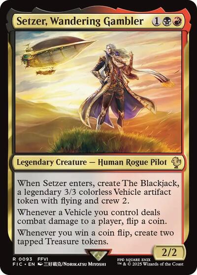 2025 Magic: The Gathering: Commander: FINAL FANTASY (FIC) - Setzer Wandering Gambler (#93, Rare) (, Near Mint)