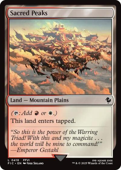 2025 Magic: The Gathering: Commander: FINAL FANTASY (FIC) - Sacred Peaks (#418, Land) (, Near Mint)