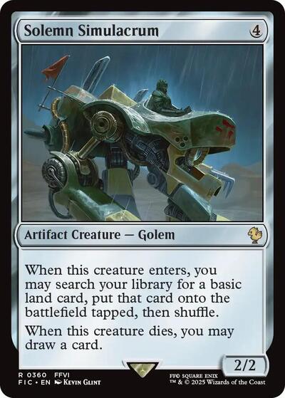 2025 Magic: The Gathering: Commander: FINAL FANTASY (FIC) - Solemn Simulacrum (#360, Rare) (, Near Mint)