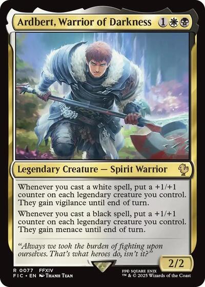 2025 Magic: The Gathering: Commander: FINAL FANTASY (FIC) - Ardbert Warrior of Darkness (#77, Rare) (, Near Mint)