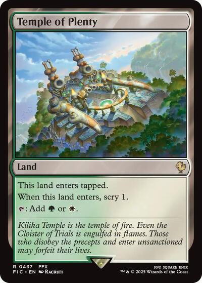 2025 Magic: The Gathering: Commander: FINAL FANTASY (FIC) - Temple of Plenty (#437, Rare) (, Near Mint)