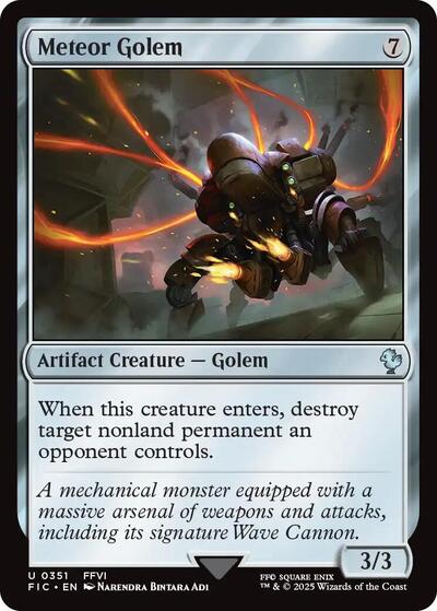2025 Magic: The Gathering: Commander: FINAL FANTASY (FIC) - Meteor Golem (#351, Uncommon) (, Near Mint)