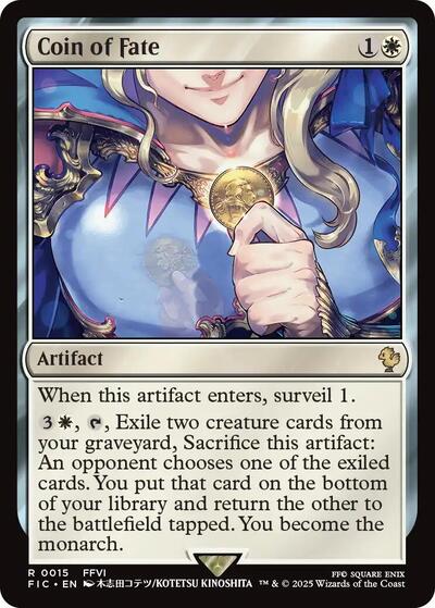 2025 Magic: The Gathering: Commander: FINAL FANTASY (FIC) - Coin of Fate (#15, Rare) (, Near Mint)