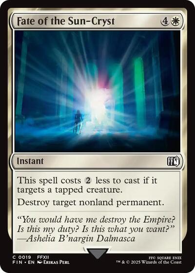 2025 Magic: The Gathering: FINAL FANTASY (FIN) - Fate of the Sun Cryst (#19, Common)