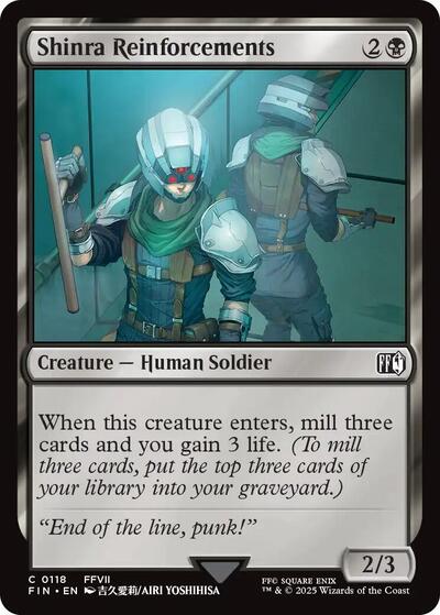 2025 Magic: The Gathering: FINAL FANTASY (FIN) - Shinra Reinforcements (#118, Common) (, Near Mint)
