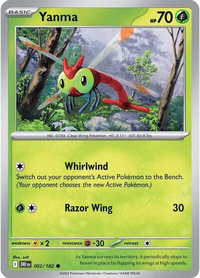2025 Pokemon: SV10: Destined Rivals (DRI) - Yanma 002 182 (#002/182, Common) (, Near Mint)
