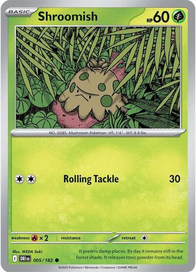 2025 Pokemon: SV10: Destined Rivals (DRI) - Shroomish (#005/182, Common) (, Near Mint)
